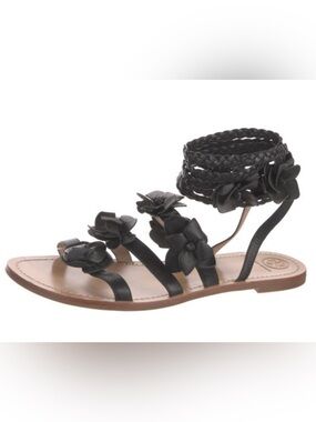 Tory Burch Blossom Gladiator Sandals Floral Leather‎ Lace Up 11